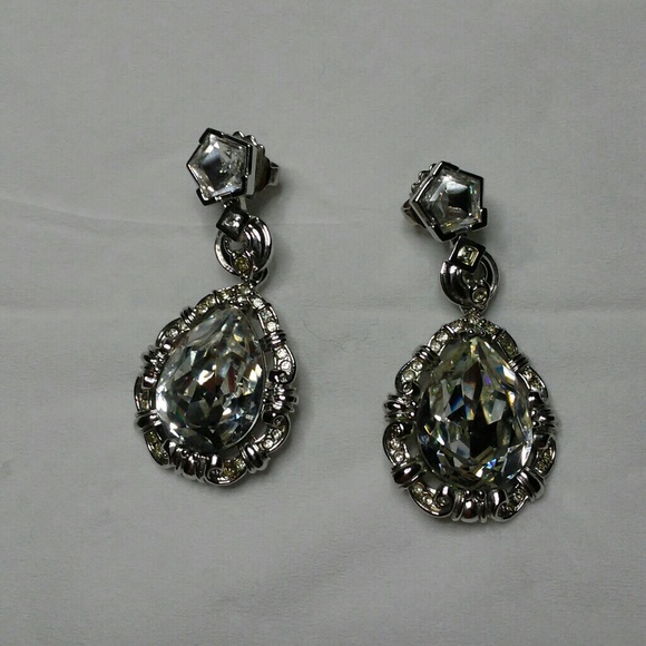 Chandelier earrings fauceted  cuts silver clear - Picture 4 of 4